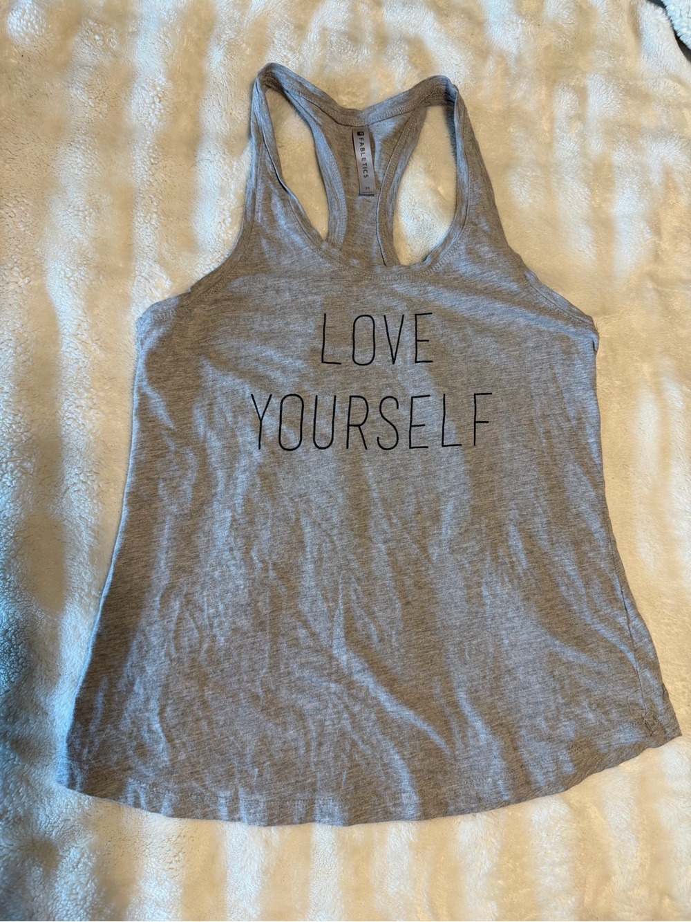 Fabletics Gray 'Love Yourself' Racerback Tank - Picture 2 of 3